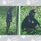 Two images of a man in dark clothing and a woollen hat.