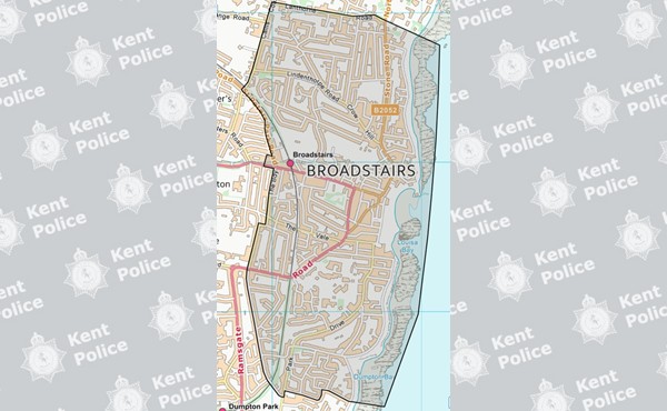 Map showing dispersal area in Broadstairs.