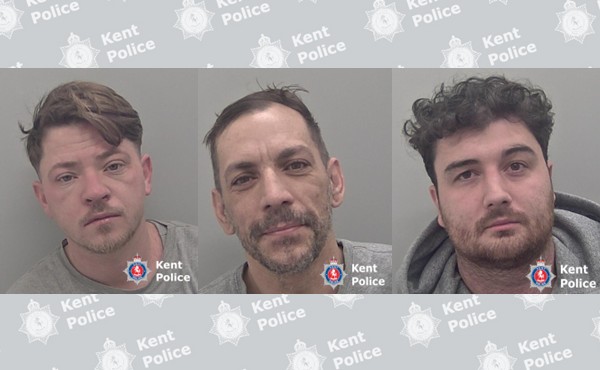 Three custody images of jailed men